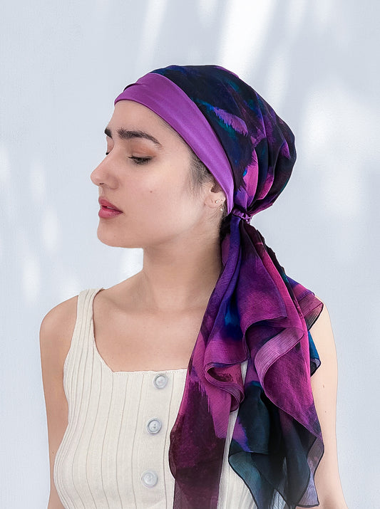 Fine Art Headscarf ~Boysenberry