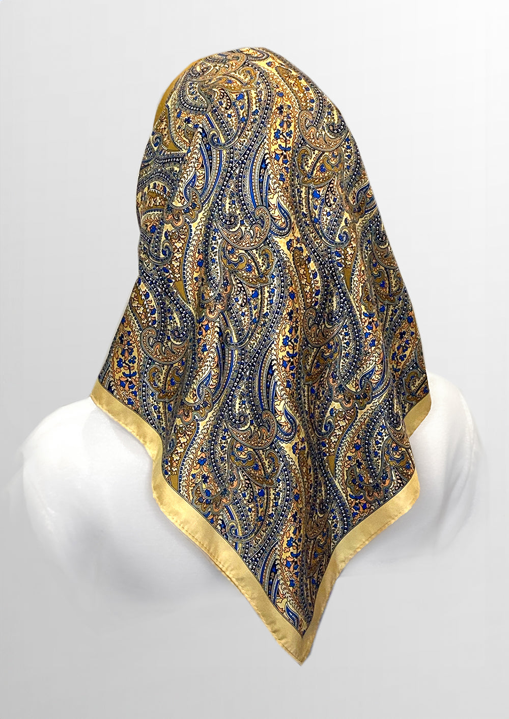 Retro Kerchief Headscarf ~Gold Paisley