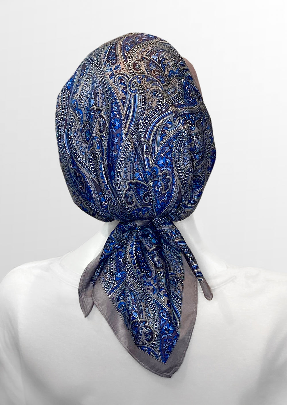 Retro Kerchief Headscarf ~Heather Paisley