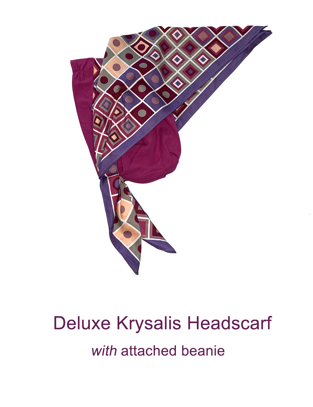 Retro Kerchief Headscarf ~Pink Geometric