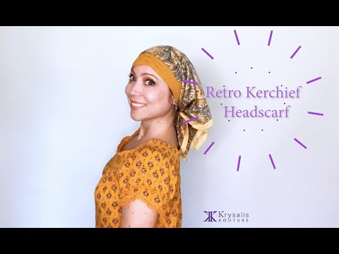 Retro Kerchief Headscarf ~Gold Paisley